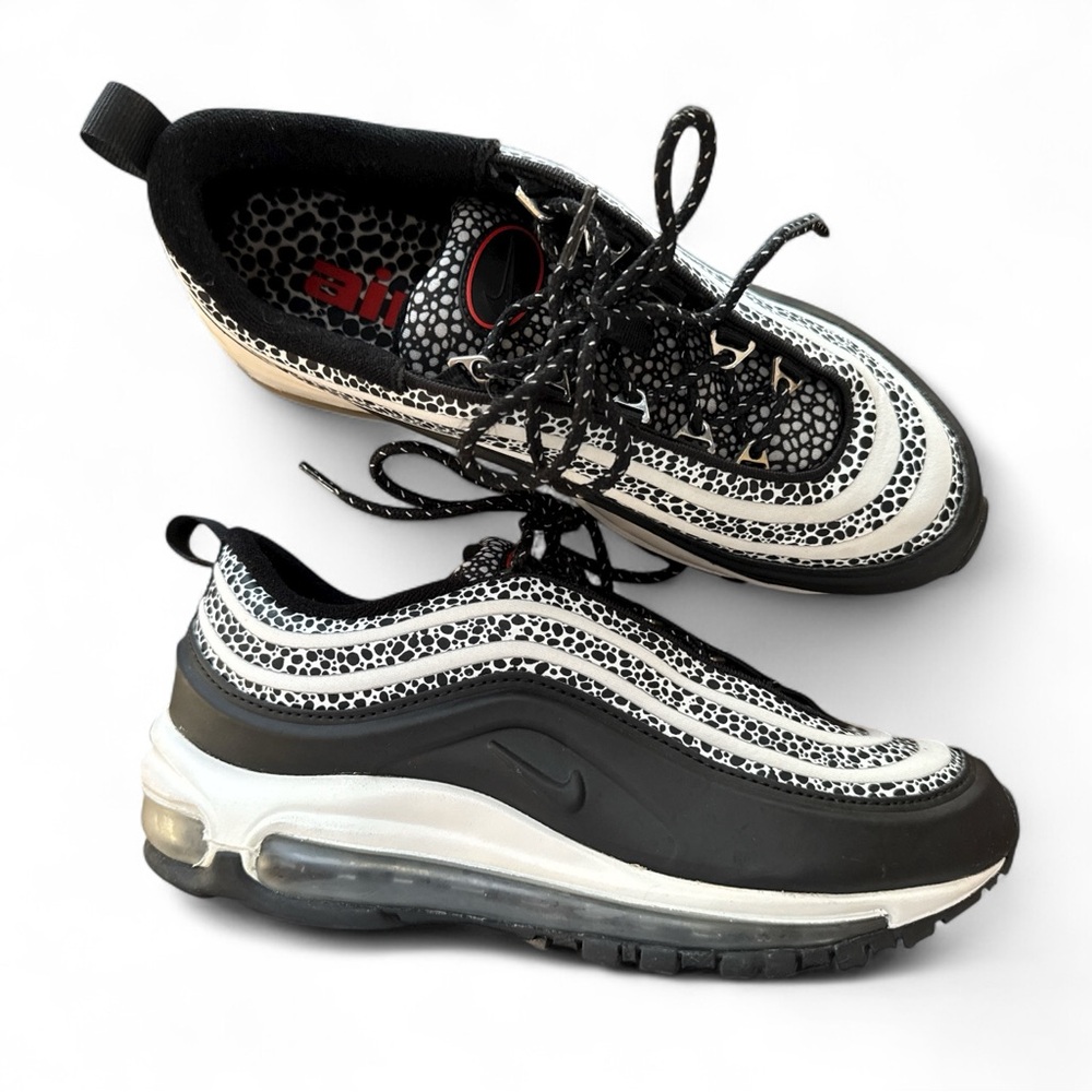 Nike Air Max 97 Safari Black White Red Sneakers 8.5 Womens